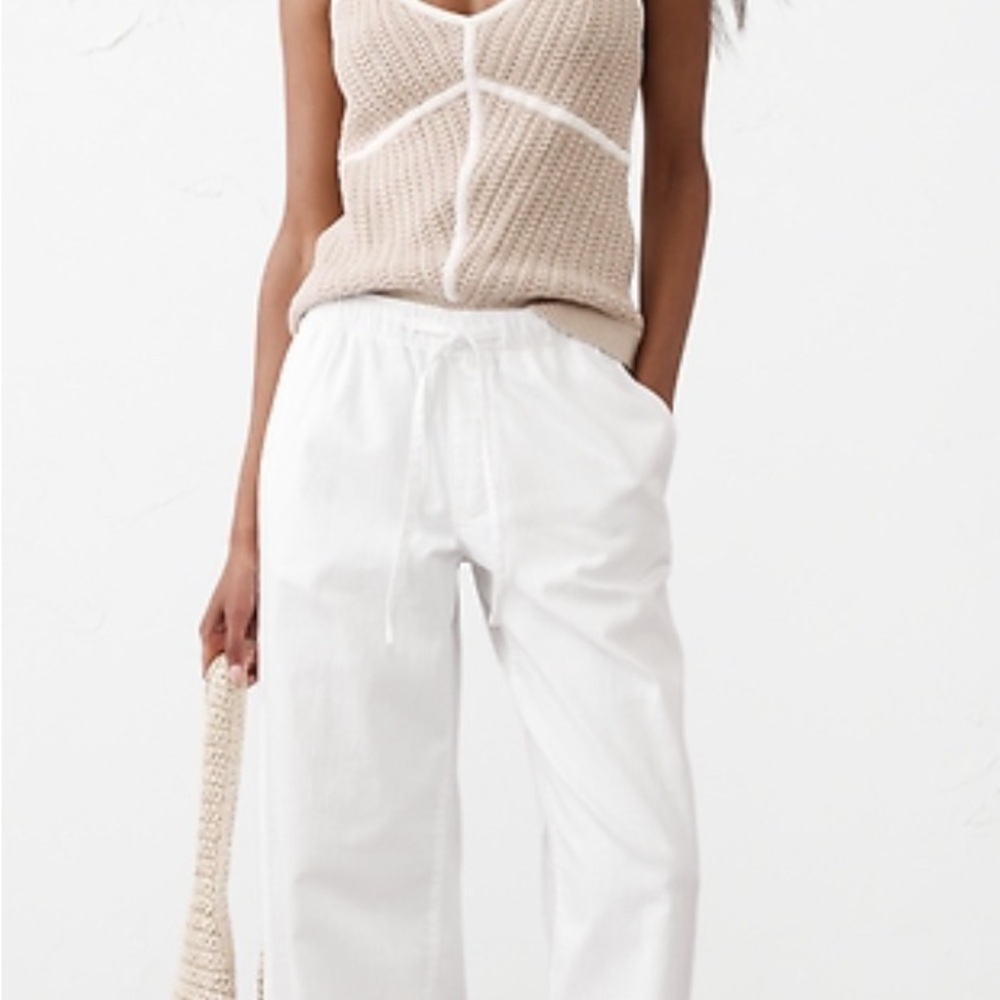 Banana Republic White Wide Leg Pants NWT